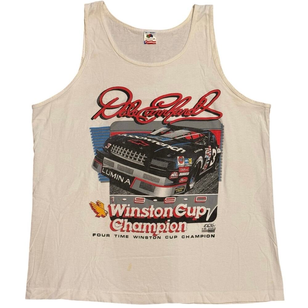 Vintage 1991 Dale Earnhardt Tank Top Winston Cup Champion Men's XL USA